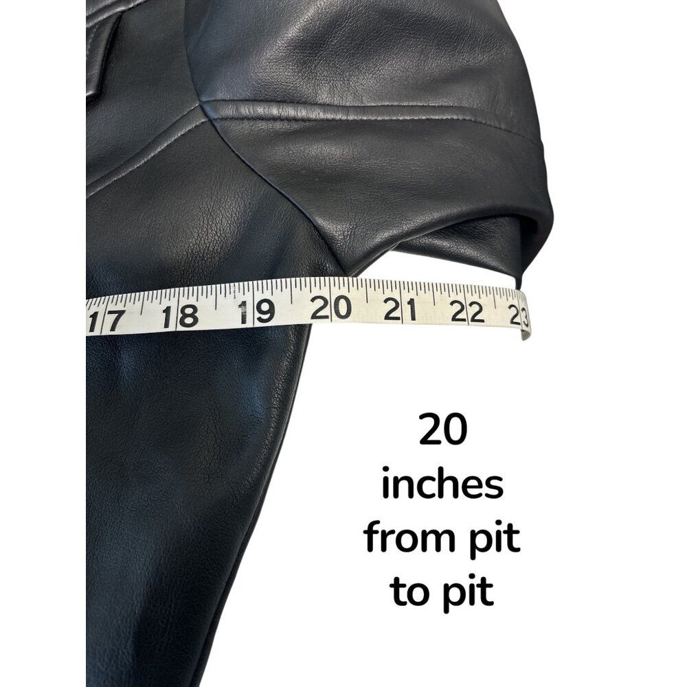 BB Dakota Black Faux Leather Cropped Moto Jacket Women’s Medium – Retro Western - Picture 4 of 5